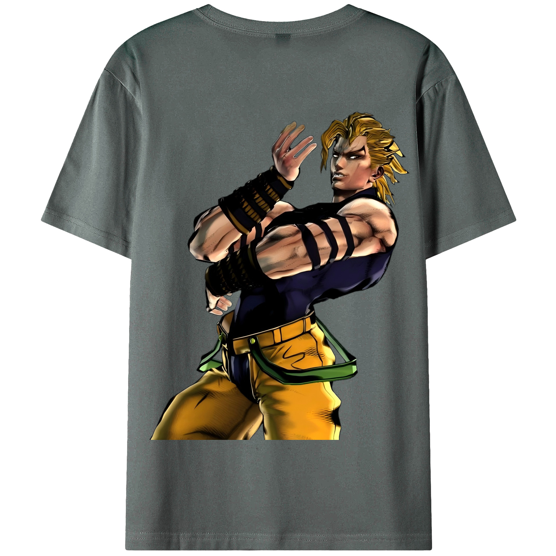 （画像用） ジョジョの奇妙な冒険 ディオ?ブランドー JoJo's Bizarre Adventure Dio Brando 綿100％半袖Tシャツ（背面プリント）